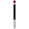 Barrier post | Black - Line |  102 mm | removable | self-engaging lock, incl. base rosette, | with hot-dip galvanized ground sleeve, approx. 400 mm below ground | with triangular locking mechanism acc. with DIN 3223
